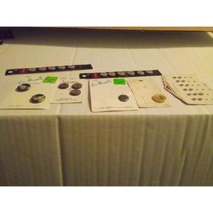 Tan Black Multishade Buttons Lot 7 Cards, Le Bouton